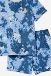 Hudson Short Sleeve Pyjama Set, TIE DYE BOLT/DUSK PETTY BLUE