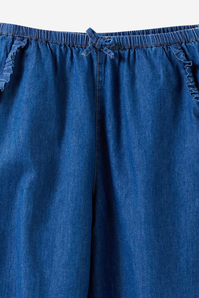 Gigi Bubble Hem Pant, MID WASH