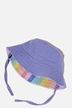 Reversible Bucket Hat, BONDI RAINBOW STRIPE/VIOLET SURF - alternate image 1