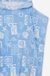 Kids Hooded Towel, AMALFI SHAPES/DUSK BLUE - alternate image 2