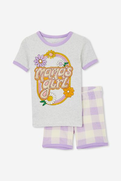 Iggy Short Sleeve Pyjama Set, SNOW MARLE/MAMA’S GIRL
