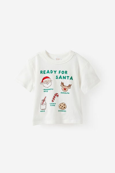 Baby Essential Short Sleeve Graphic Tee, VANILLA/XMAS