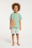 Jordan Short Sleeve Pyjama Set Personalised, MALACHITE/GINGERBREAD GINGHAM - alternate image 2