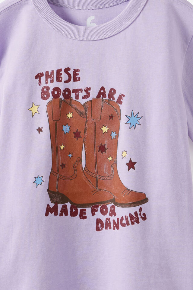 Essential Short Sleeve Graphic Tee, VINTAGE LILAC/COWGIRL BOOTS