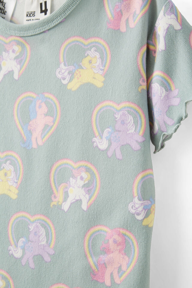 My Little Pony Dani Short Sleeve Pyjama Set, LCN HAS BARBER BLUE/MLP HEARTS