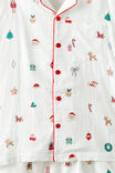 Adults Woven Family Xmas Pj Set, VANILLA/EVERYTHING CHRISTMAS - example image 2