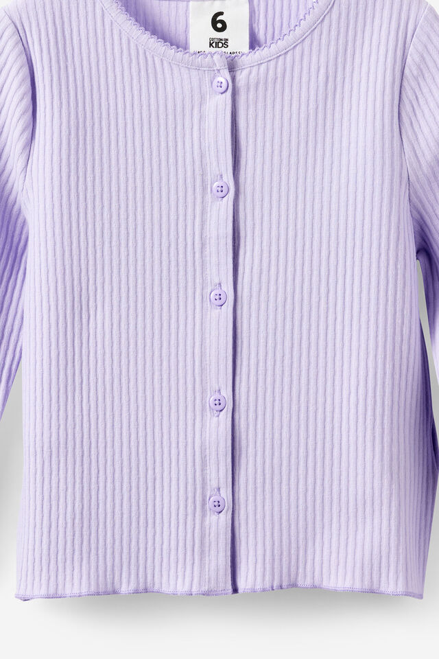 Emma Button Through Long Sleeve, VINTAGE LILAC