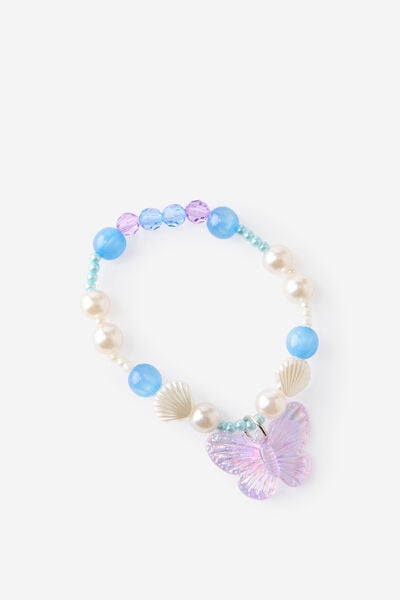 Kids Beaded Bracelet, BLUE BUTTERFLY/BEADED