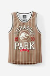 License Basketball Tank, LCN UNI TAUPY BROWN & WHITE STRIPE/JURASSIC P - alternate image 1