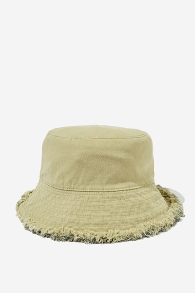 Kids Reversible Bucket Hat, SWAG GREEN/GUMNUT GREEN