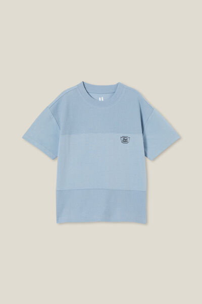 Camiseta - Walter Spliced Waffle Short Sleeve Tee, DUSTY BLUE/THRILL SEEKER