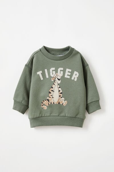 Alma Drop Shoulder Sweater Lcn, LCN DIS SWAG GREEN/WINNIE THE POOH TIGGER