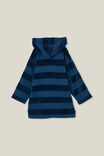 Kids Zip Thru Hooded Towel - Personalised, PETTY BLUE/STRIPE - alternate image 3