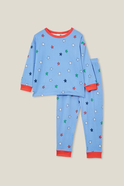 Chuck Long Sleeve Pyjama Set, DUSK BLUE/ALL THE STARS