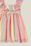 Rachel Ruffle Dress, RAINBOW STRIPE - alternate image 2