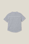 Grandpa Collar Short Sleeve Prep Shirt, IN THE NAVY/VANILLA STRIPE - alternate image 3