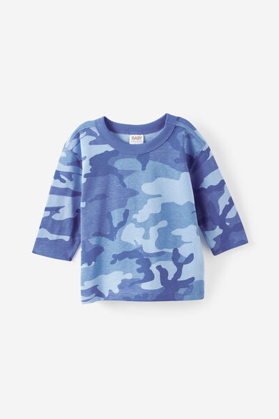 Baby Essential Long Sleeve Graphic Tee, BLUE CAMO