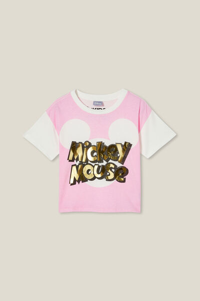 Camiseta - License Drop Shoulder Short Sleeve Top, LCN DIS MICKEY MOUSE/CALI PINK