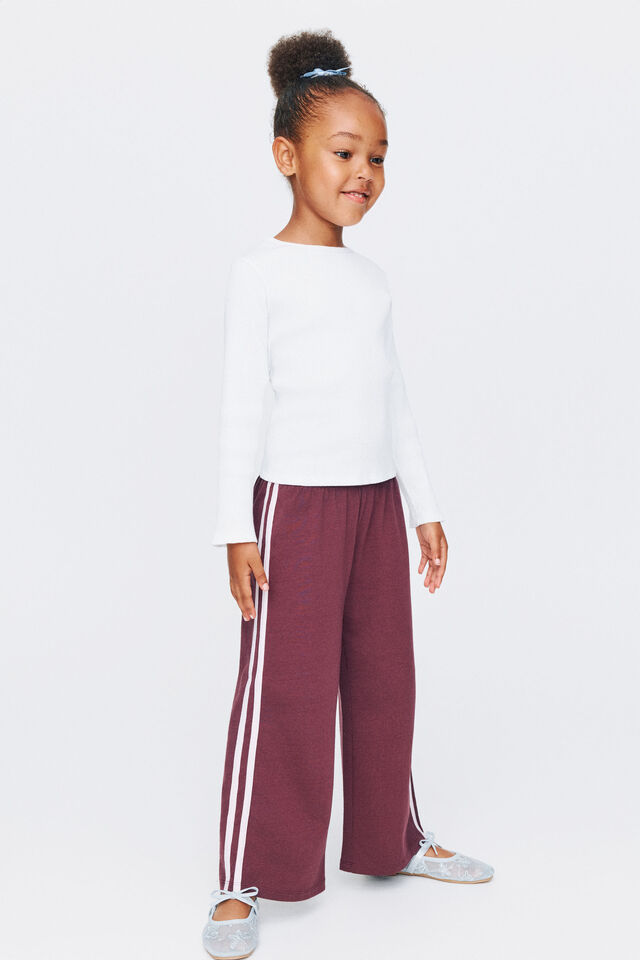 Essential Wide Leg Pant, BORDEAUX/TEA PARTY PINK STRIPE