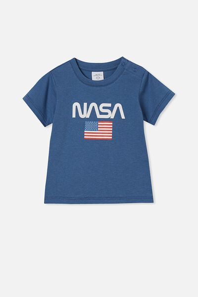 Jamie Short Sleeve Tee-License, LCN NAS PETTY BLUE/NASA AMERCIAN FLAG