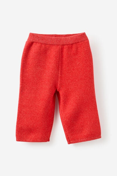Baby Organic Knit Pant, VARSITY RED MARLE