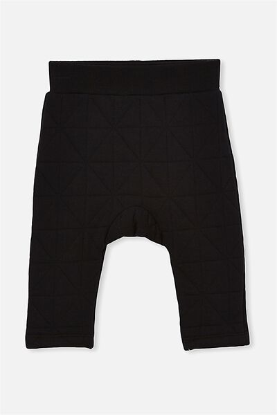 Emerson Quilted Trackpant, BLACK