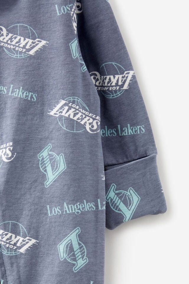 The Long Sleeve Zip Romper License, LCN NBA STEEL/LOS ANGELES LAKERS