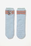 Kids License Slipper Socks, LCN WB DUSTY BLUE/BUGS - alternate image 1