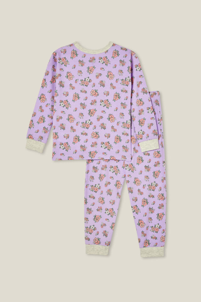 Ava Long Sleeve Pyjama Set, LILAC DROP/AVA DITSY FLORAL