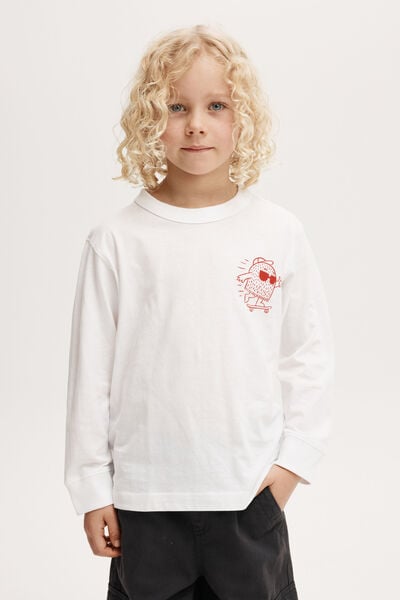 Long Sleeve Jonny Tee, WHITE/KEEP ON ROLLING