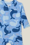 Cameron Long Sleeve Swimsuit, DUSK BLUE/WHALES FRIENDS - alternate image 2