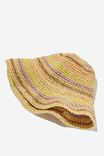 Crochet Floppy Hat, CROCHET PASTEL RAINBOW STRIPE