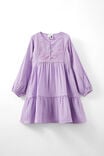 Corra Long Sleeve Dress, LILAC DROP/EMBROIDERY - alternate image 1