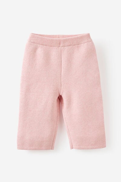 Baby Organic Knit Pant, POP PINK MARLE