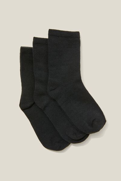 Krystle Boys' & Girls' Cotton Plain Ankle Length School Socks (Black)-(Pack  of 4)