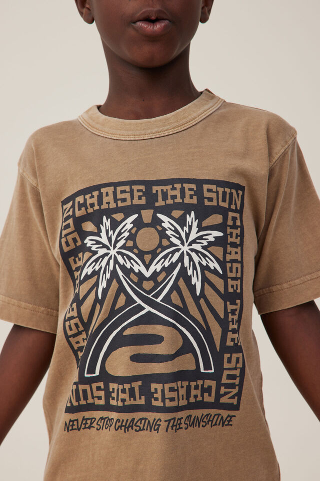 Camiseta - Jonny Short Sleeve Print Tee, TAUPY BROWN/CHASE THE SUN
