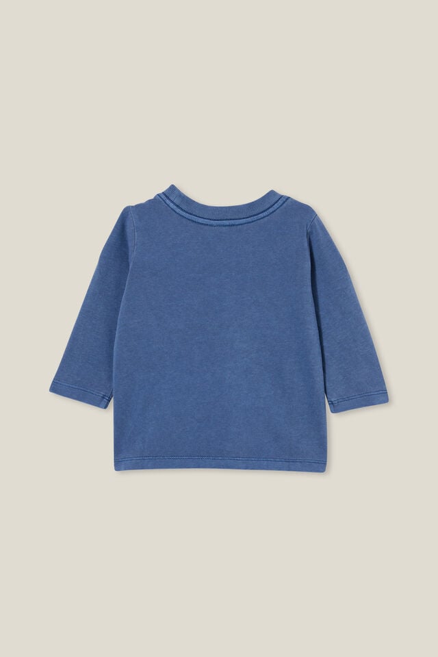 Camiseta - Jamie Long Sleeve Tee, PETTY BLUE WASH WITH POCKET