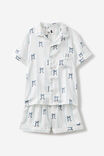 Casey Short Sleeve Pyjama Set, BARBER BLUE/STRIPE BOWS - alternate image 1
