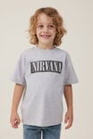 Camiseta - Nirvana License Drop Shoulder Short Sleeve Tee, LCN MT FOG GREY MARLE/NIRVANA - vista alternativa 1