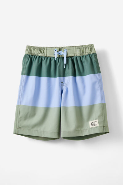 Bobby Stretch Board Short, DEEP SAGE/DUSK BLUE COLOUR BLOCK