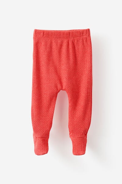 Organic Pointelle Legging, VARSITY RED MARLE