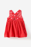 Baby Woven Cross-Back Dress, VARSITY RED STRIPE - example image 2