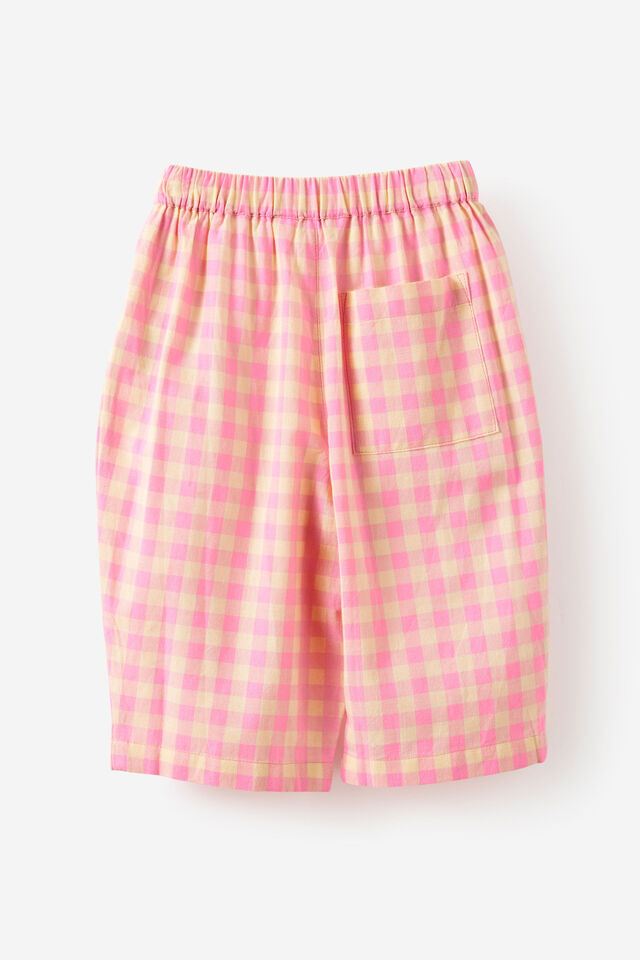 Baby Woven Barrel Pant, BABY YELLOW/PINK GINGHAM