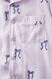 Casey Short Sleeve Pyjama Set, VINTAGE LILAC/STRIPE BOWS - alternate image 2
