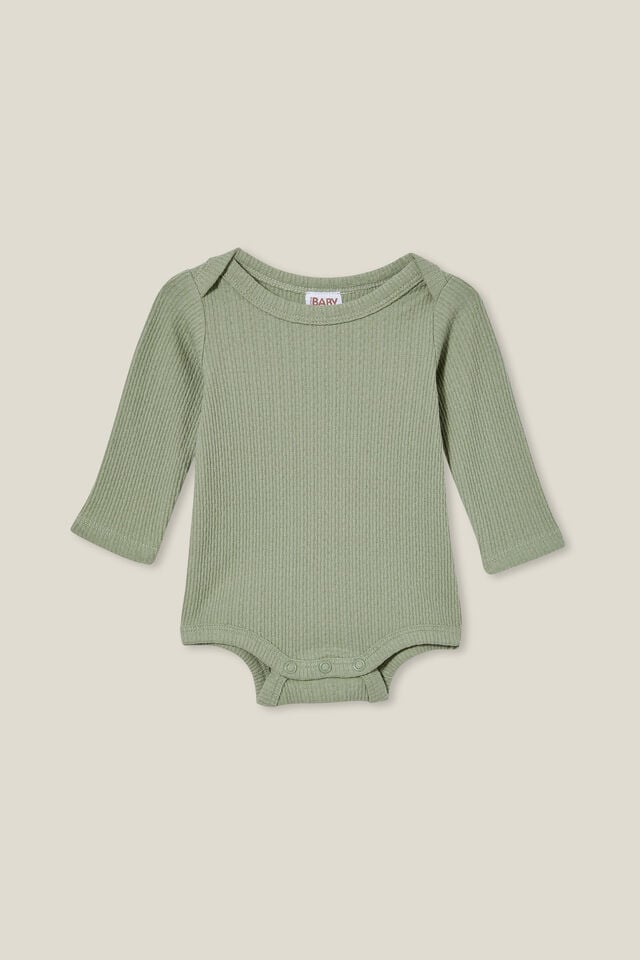 Organic Newborn Pointelle Long Sleeve Bubbysuit, DEEP SAGE