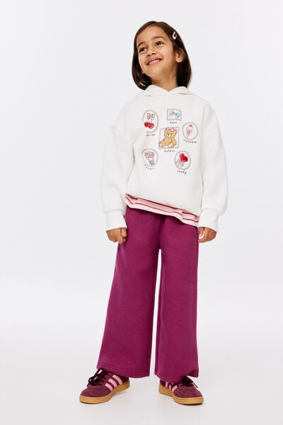 Sammy Wide Leg Trackpant, BERRY JAM