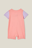 Minnie Mouse The Short Sleeve Zip Romper, LCN DIS CORAL DREAMS/MINNIE AND FRIENDS - alternate image 3