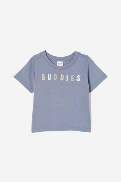 Jamie Short Sleeve Graphic Print Tee, STEEL/BUDDIES