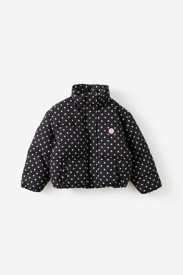 Active Puffer Jacket, BLACK/VANILLA SPOT