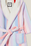 Girls Flannel Hooded Gown, ZEPHYR/RAINBOW STRIPE - alternate image 2
